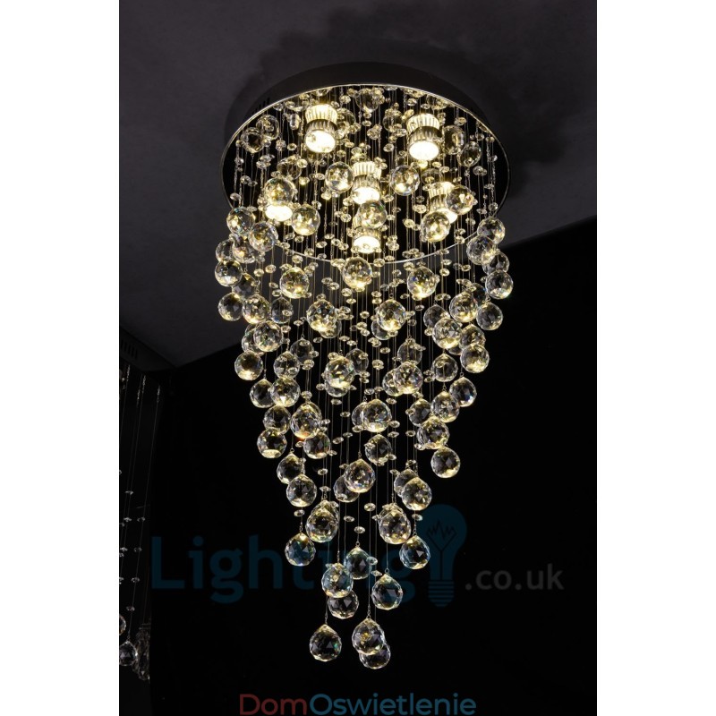 6-punktowa nowoczesna lampa sufitowa K9 Crystal Round Flush Mount