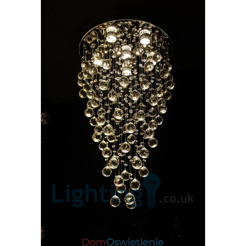 6-punktowa nowoczesna lampa sufitowa K9 Crystal Round Flush Mount