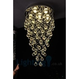 6-punktowa nowoczesna lampa sufitowa K9 Crystal Round Flush Mount