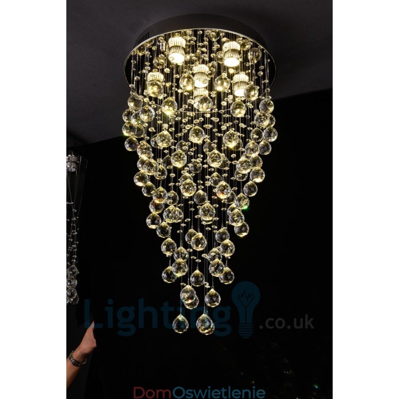 6-punktowa nowoczesna lampa sufitowa K9 Crystal Round Flush Mount