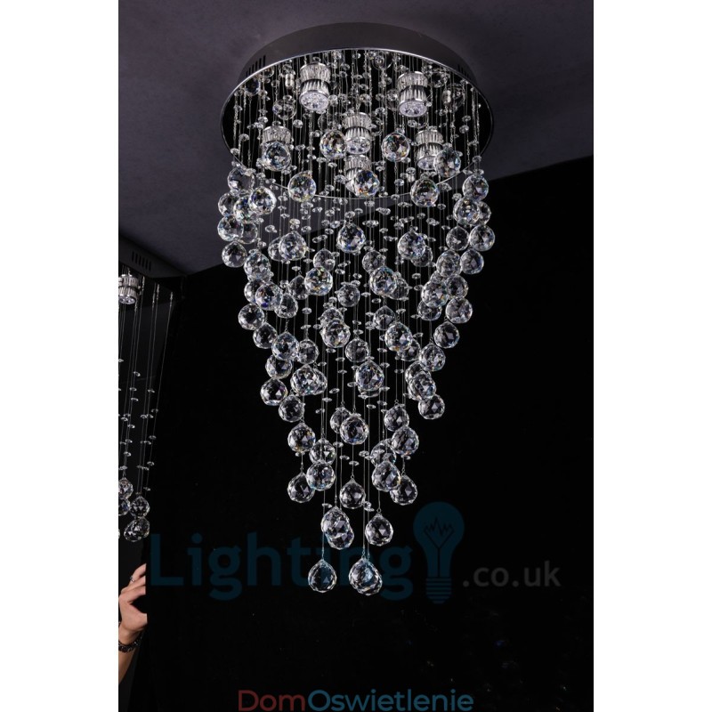 6-punktowa nowoczesna lampa sufitowa K9 Crystal Round Flush Mount