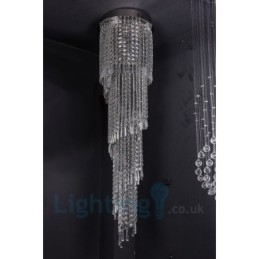 4 x GU10 + 8 x G4 150CM Długie kryształowe światło wiszące Nowoczesne K9 Kryształowe okrągłe oświetlenie sufitowe
