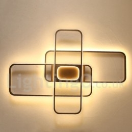 Nowoczesna współczesna lampa sufitowa z aluminium, montowana na płasko, ze zdalnym ściemniaczem, może być również używana jako lampa ścienna