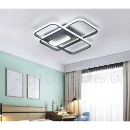 Nowoczesna współczesna lampa sufitowa z aluminium, montowana na płasko, ze zdalnym ściemniaczem, może być również używana jako lampa ścienna