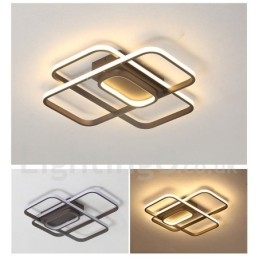 Nowoczesna współczesna lampa sufitowa z aluminium, montowana na płasko, ze zdalnym ściemniaczem, może być również używana jako lampa ścienna