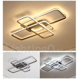 Nowoczesna współczesna lampa sufitowa z aluminium, montowana na płasko, ze zdalnym ściemniaczem, może być również używana jako lampa ścienna