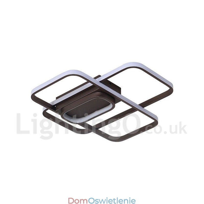 Nowoczesna współczesna lampa sufitowa z aluminium, montowana na płasko, ze zdalnym ściemniaczem, może być również używana jako lampa ścienna