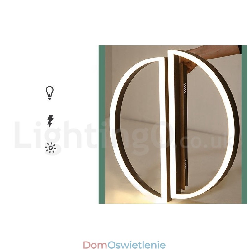 Okrągła, nowoczesna, aluminiowa lampa sufitowa, lampa do montażu na ścianie, z pilotem zdalnego ściemniania, może być również używana jako lampa ścienna