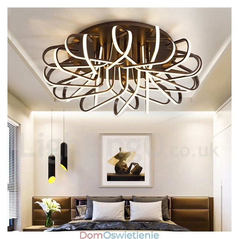 Nowoczesne, współczesne, aluminiowe, ściemnialne, sufitowe oświetlenie Bird's Nest Flush Mount, które można również stosować jako oświetlenie ścienne