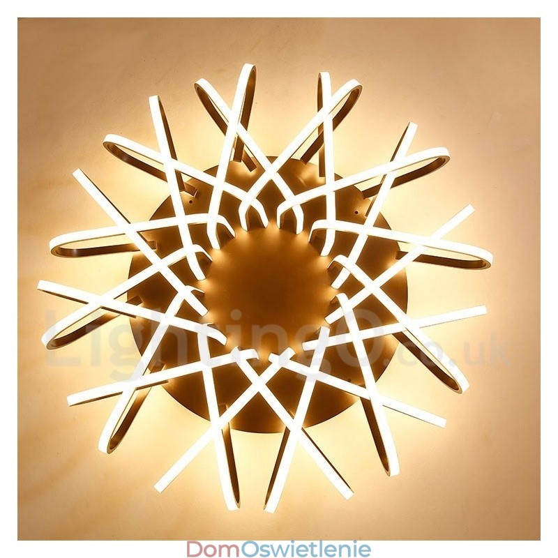 Nowoczesne, współczesne, aluminiowe, ściemnialne, sufitowe oświetlenie Bird's Nest Flush Mount, które można również stosować jako oświetlenie ścienne