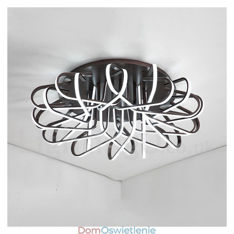 Nowoczesne, współczesne, aluminiowe, ściemnialne, sufitowe oświetlenie Bird's Nest Flush Mount, które można również stosować jako oświetlenie ścienne