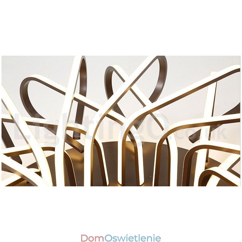 Nowoczesne, współczesne, aluminiowe, ściemnialne, sufitowe oświetlenie Bird's Nest Flush Mount, które można również stosować jako oświetlenie ścienne