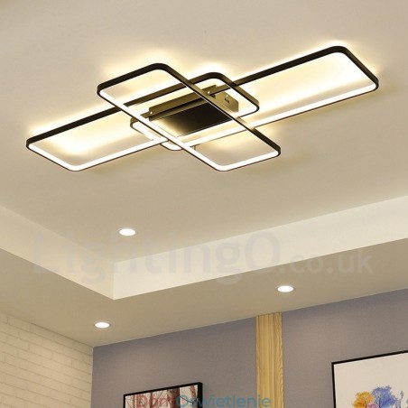 Nowoczesna współczesna aluminiowa lampa sufitowa do montażu na ścianie z pilotem do ściemniania do salonu, sypialni, może być również używana jako lampa ścienna Nowoczesna współczesna aluminiowa lampa sufitowa do montażu na ścianie z pilotem do ściemniania do salonu, sypialni, może być również używana jako lampa ścienna