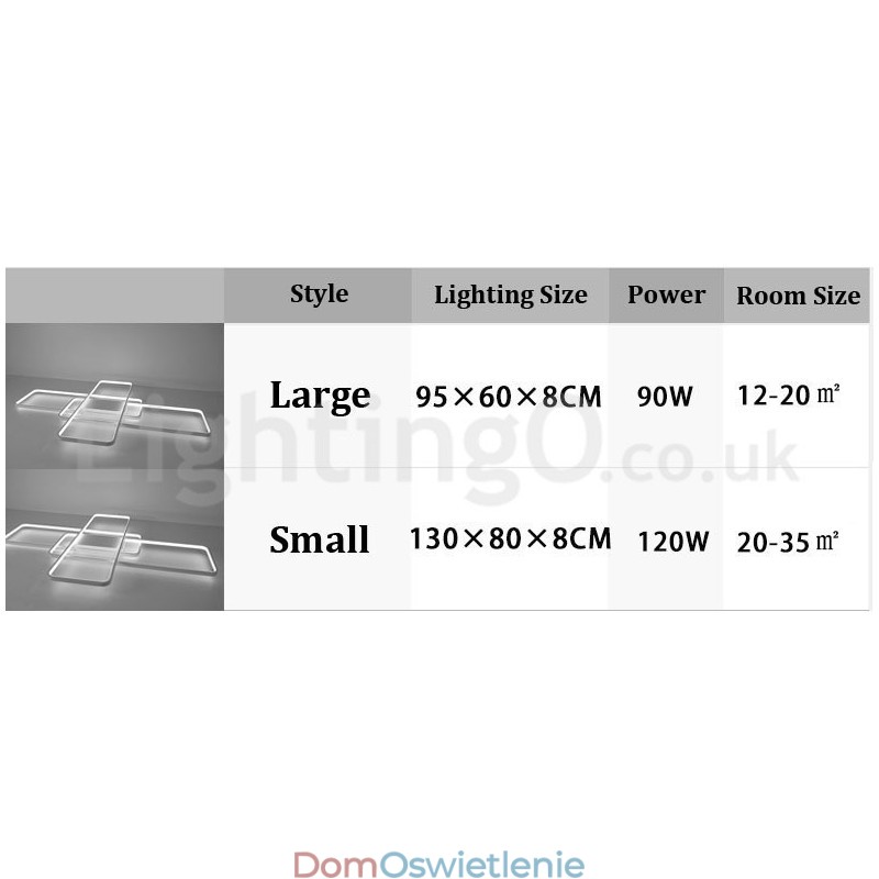 Nowoczesna współczesna aluminiowa lampa sufitowa do montażu na ścianie z pilotem do ściemniania do salonu, sypialni, może być również używana jako lampa ścienna