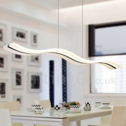 Ściemnialna lampa wisząca liniowa z pilotem zdalnego sterowania, nowoczesny design
