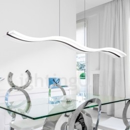 Ściemnialna lampa wisząca liniowa z pilotem zdalnego sterowania, nowoczesny design