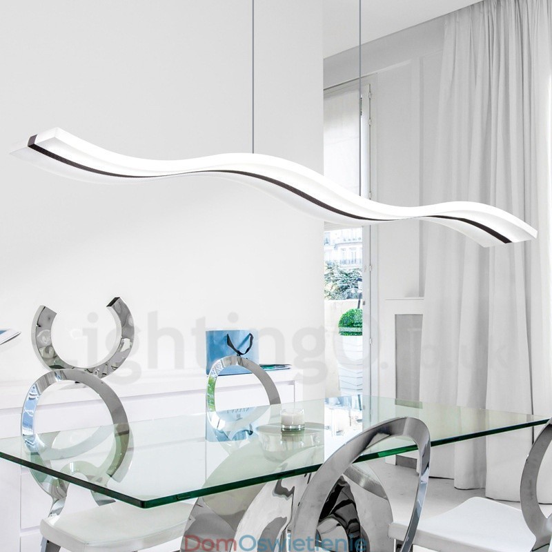 Ściemnialna lampa wisząca liniowa z pilotem zdalnego sterowania, nowoczesny design