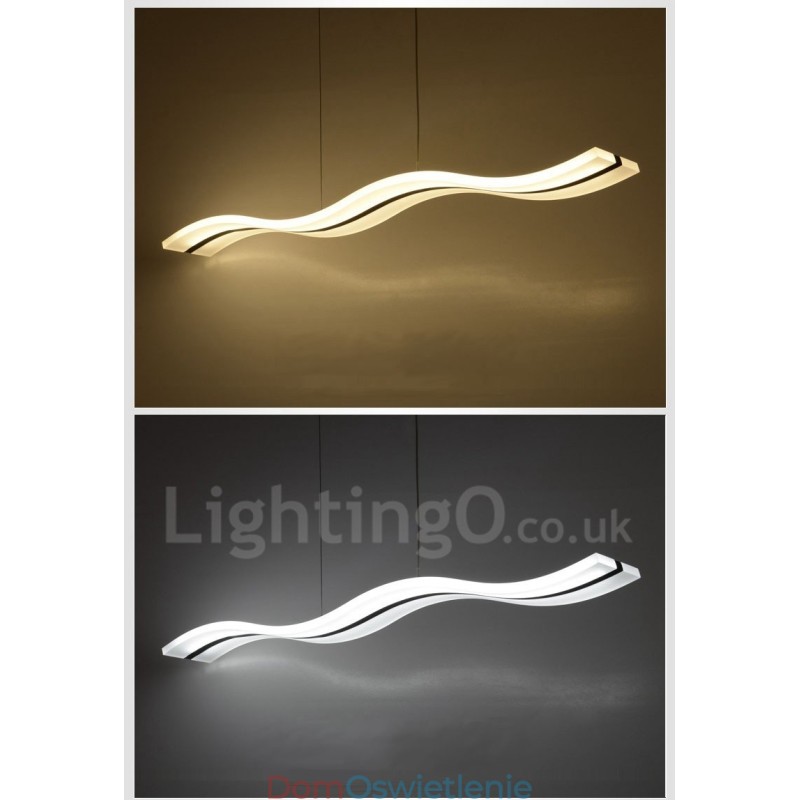 Ściemnialna lampa wisząca liniowa z pilotem zdalnego sterowania, nowoczesny design