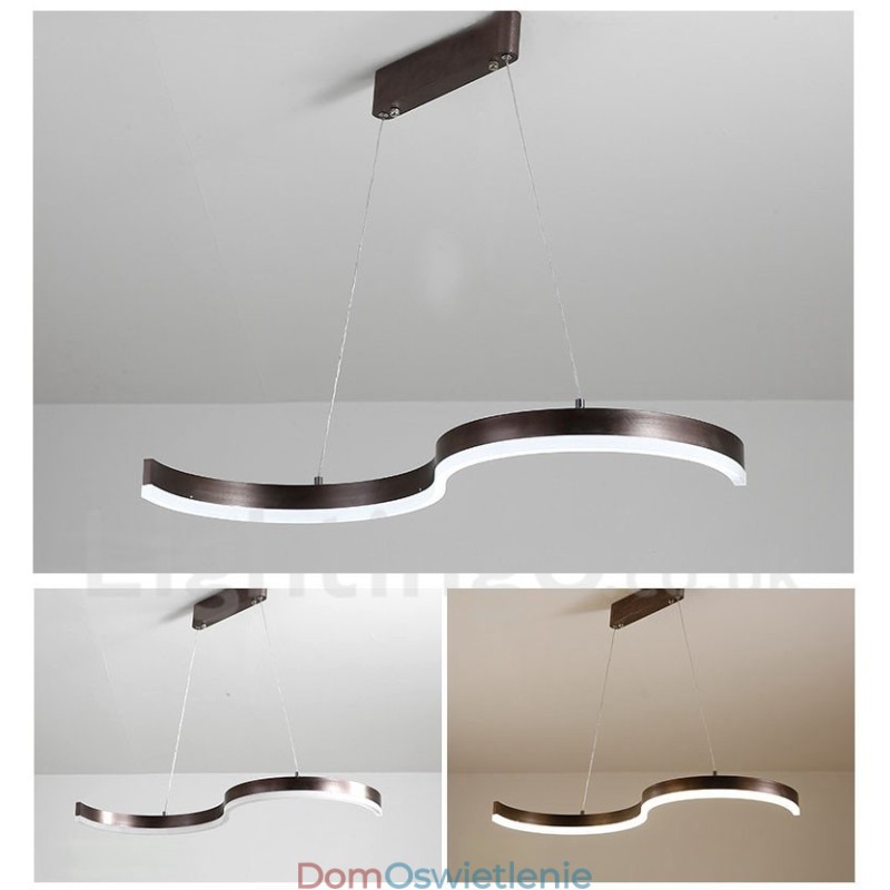 Ściemnialna lampa wisząca liniowa z pilotem zdalnego sterowania, nowoczesny design