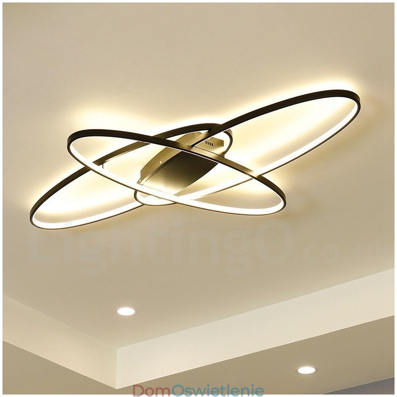 Ściemnialna owalna nowoczesna współczesna aluminiowa lampa sufitowa do montażu na ścianie do salonu, sypialni, może być również używana jako lampa ścienna