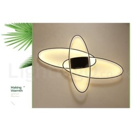 Ściemnialna owalna nowoczesna współczesna aluminiowa lampa sufitowa do montażu na ścianie do salonu, sypialni, może być również używana jako lampa ścienna