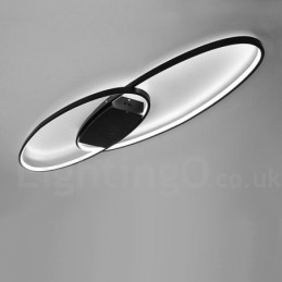 Ściemnialna owalna nowoczesna współczesna aluminiowa lampa sufitowa do montażu na ścianie do salonu, sypialni, może być również używana jako lampa ścienna