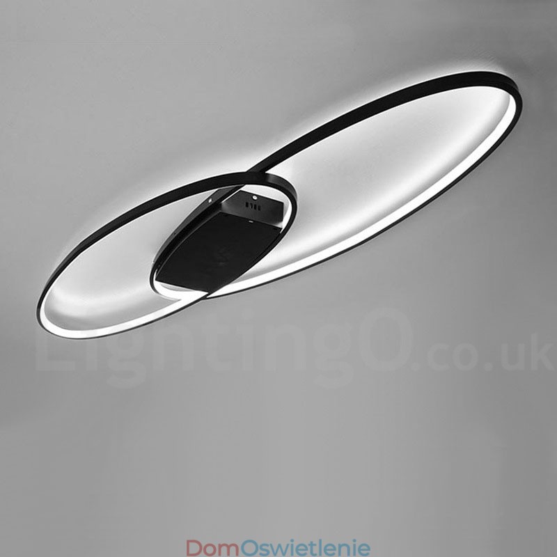 Ściemnialna owalna nowoczesna współczesna aluminiowa lampa sufitowa do montażu na ścianie do salonu, sypialni, może być również używana jako lampa ścienna