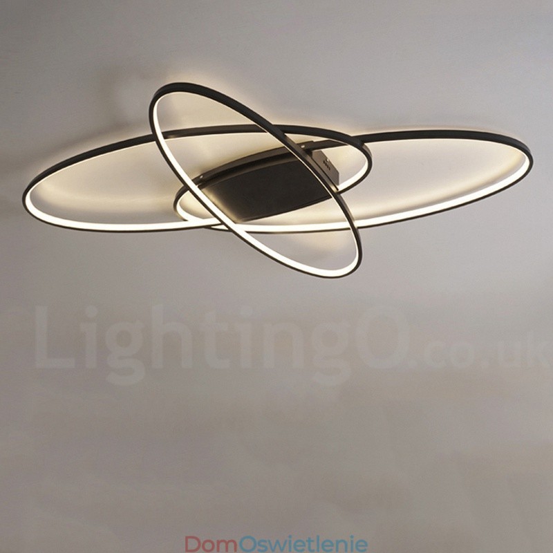 Ściemnialna owalna nowoczesna współczesna aluminiowa lampa sufitowa do montażu na ścianie do salonu, sypialni, może być również używana jako lampa ścienna
