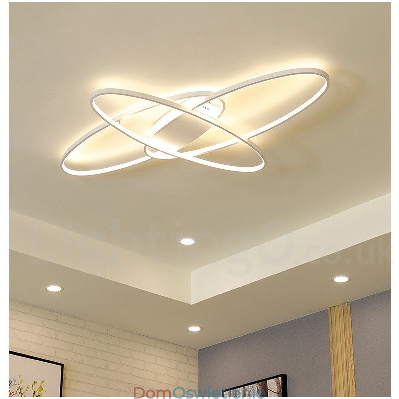 Ściemnialna owalna nowoczesna współczesna aluminiowa lampa sufitowa do montażu na ścianie do salonu, sypialni, może być również używana jako lampa ścienna