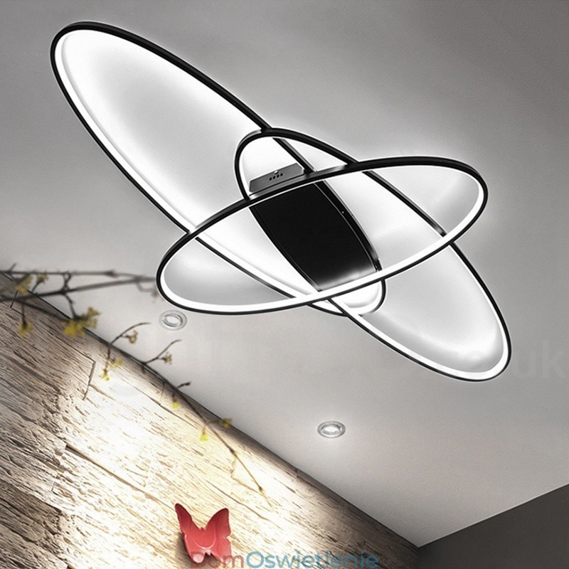 Ściemnialna owalna nowoczesna współczesna aluminiowa lampa sufitowa do montażu na ścianie do salonu, sypialni, może być również używana jako lampa ścienna