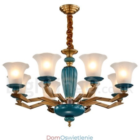 Retro Vintage Mosiężny Ceramiczny Wiszący Żyrandol Świeca z Kloszami Szklanymi Retro Vintage Mosiężny Ceramiczny Wiszący Żyrandol Świeca z Kloszami Szklanymi