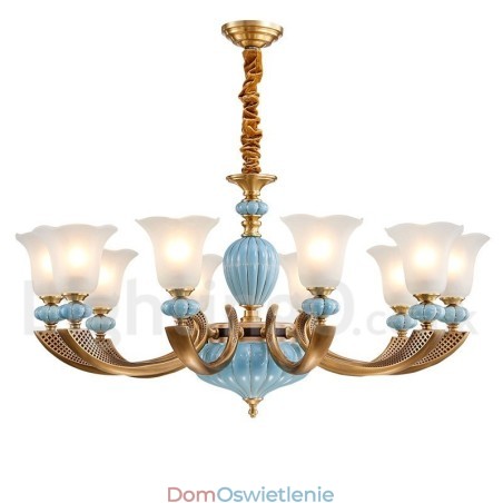 Retro Vintage Mosiężny Ceramiczny Wiszący Żyrandol Świeca z Kloszami Szklanymi Retro Vintage Mosiężny Ceramiczny Wiszący Żyrandol Świeca z Kloszami Szklanymi
