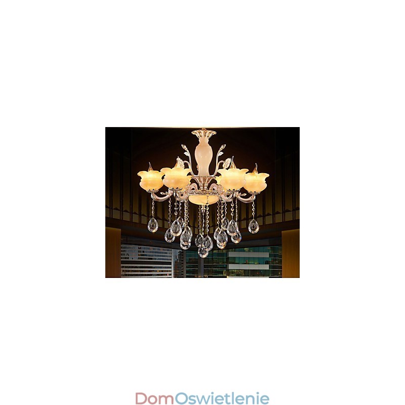 Lampa wisząca z kryształu jadeitu w stylu świecy