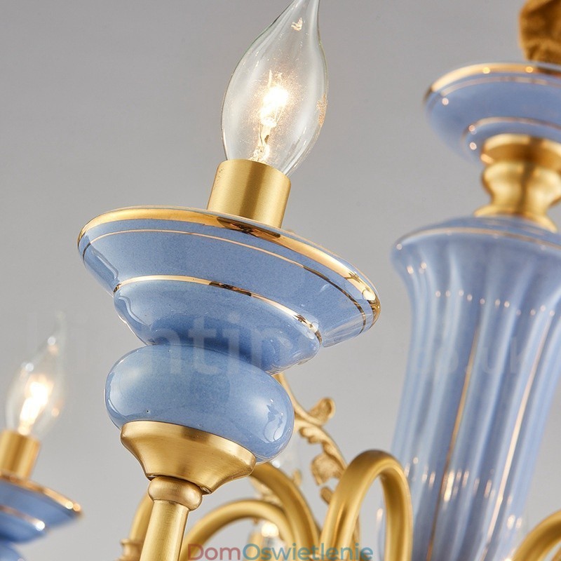 Retro Vintage Mosiężny Ceramiczny Wisiorek Świeca Żyrandol