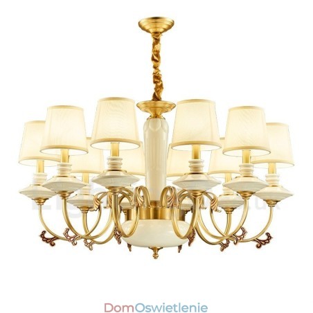 Retro Vintage Mosiężny Ceramiczny Wiszący Żyrandol Świeca z Abażurami z Tkaniny Retro Vintage Mosiężny Ceramiczny Wiszący Żyrandol Świeca z Abażurami z Tkaniny