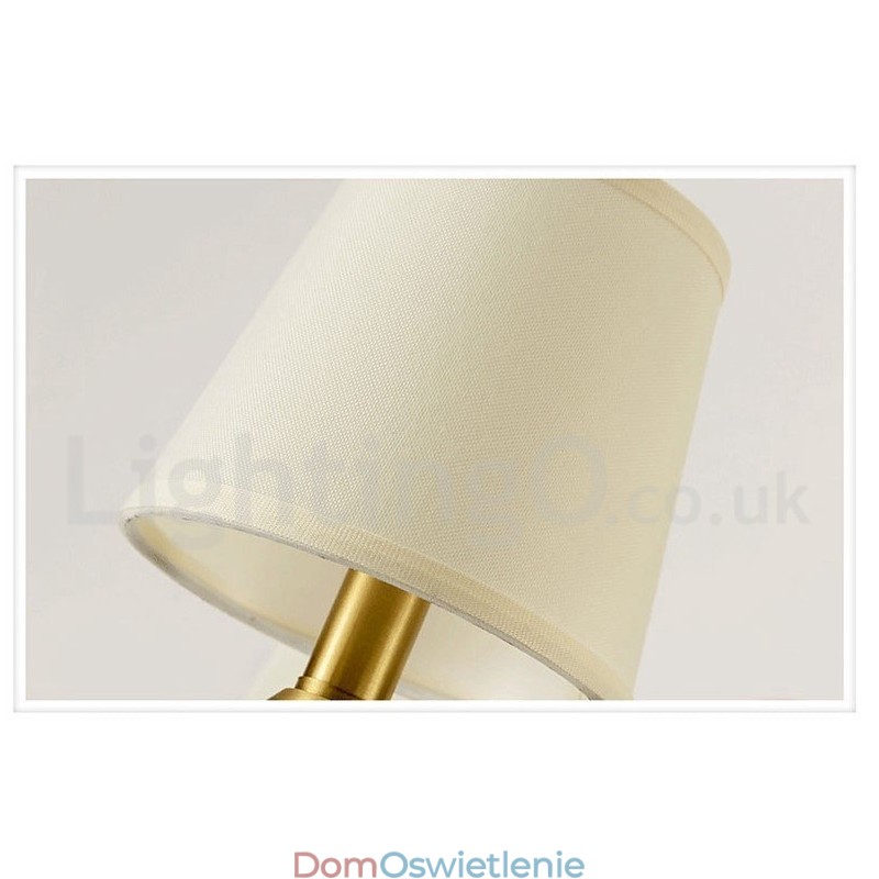 Czysty mosiądz Luksusowy rustykalny retro vintage mosiężny ceramiczny wiszący żyrandol z abażurami z tkaniny