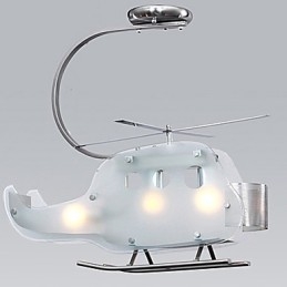 Prosta dziecięca lampa Szklana lampa helikopterowa z kreskówek
