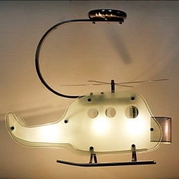 Prosta dziecięca lampa Szklana lampa helikopterowa z kreskówek
