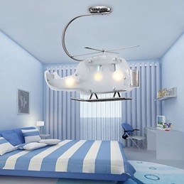 Prosta dziecięca lampa Szklana lampa helikopterowa z kreskówek