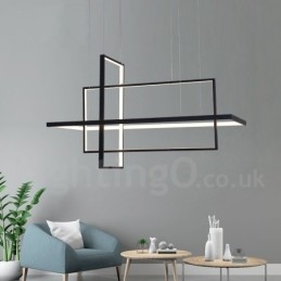 Ściemnialna lampa wisząca liniowa z pilotem, światło otoczenia, lakierowane wykończenia, aluminium, nowoczesny design