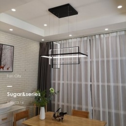 Ściemnialna lampa wisząca liniowa z pilotem, światło otoczenia, lakierowane wykończenia, aluminium, nowoczesny design