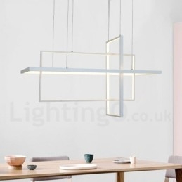 Ściemnialna lampa wisząca liniowa z pilotem, światło otoczenia, lakierowane wykończenia, aluminium, nowoczesny design