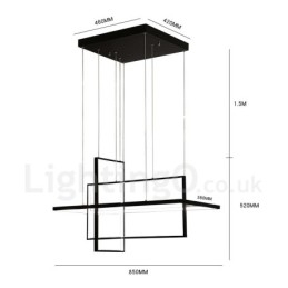 Ściemnialna lampa wisząca liniowa z pilotem, światło otoczenia, lakierowane wykończenia, aluminium, nowoczesny design