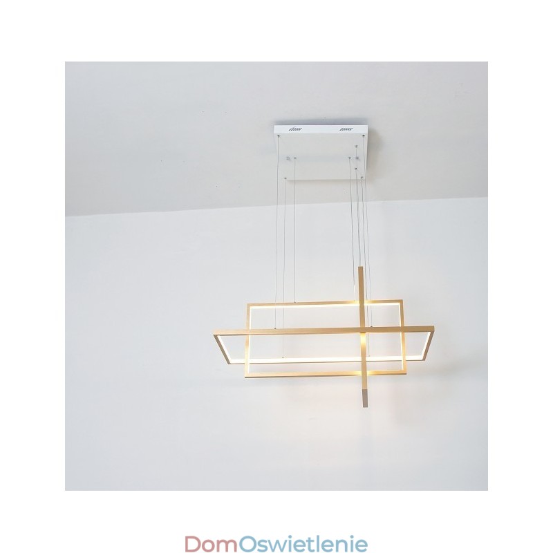 Ściemnialna lampa wisząca liniowa z pilotem, światło otoczenia, lakierowane wykończenia, aluminium, nowoczesny design