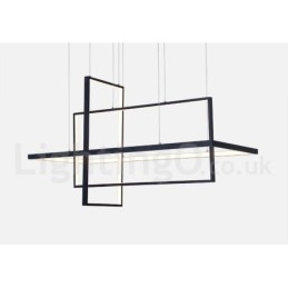 Ściemnialna lampa wisząca liniowa z pilotem, światło otoczenia, lakierowane wykończenia, aluminium, nowoczesny design