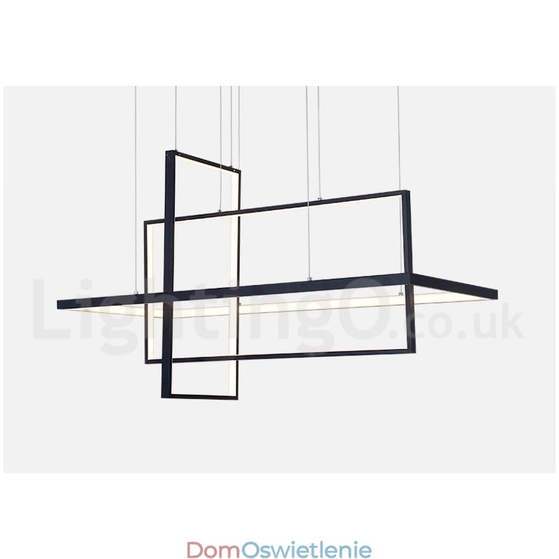 Ściemnialna lampa wisząca liniowa z pilotem, światło otoczenia, lakierowane wykończenia, aluminium, nowoczesny design