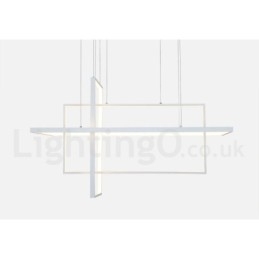 Ściemnialna lampa wisząca liniowa z pilotem, światło otoczenia, lakierowane wykończenia, aluminium, nowoczesny design