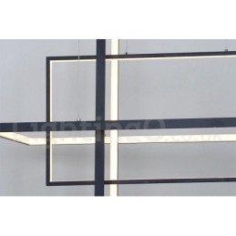 Ściemnialna lampa wisząca liniowa z pilotem, światło otoczenia, lakierowane wykończenia, aluminium, nowoczesny design