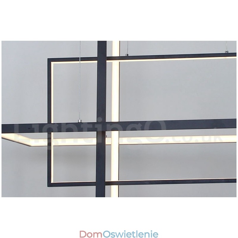Ściemnialna lampa wisząca liniowa z pilotem, światło otoczenia, lakierowane wykończenia, aluminium, nowoczesny design