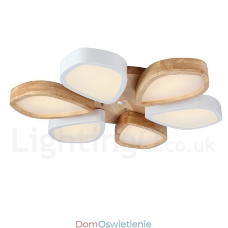 Ściemnialna ultracienka lampa sufitowa Petal Wood z akrylowym kloszem w stylu nordyckim Ściemnialna ultracienka lampa sufitowa Petal Wood z akrylowym kloszem w stylu nordyckim
